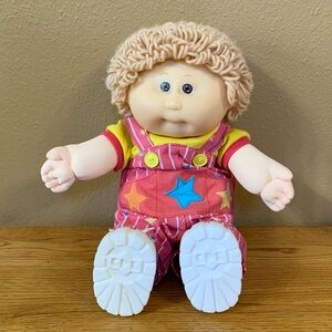 Vintage Cabbage Patch Kids Toddler Doll Boy In HTF Star Overalls Outfit